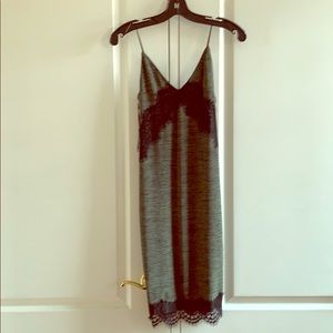 Sexy slip dress with black lace highlighting